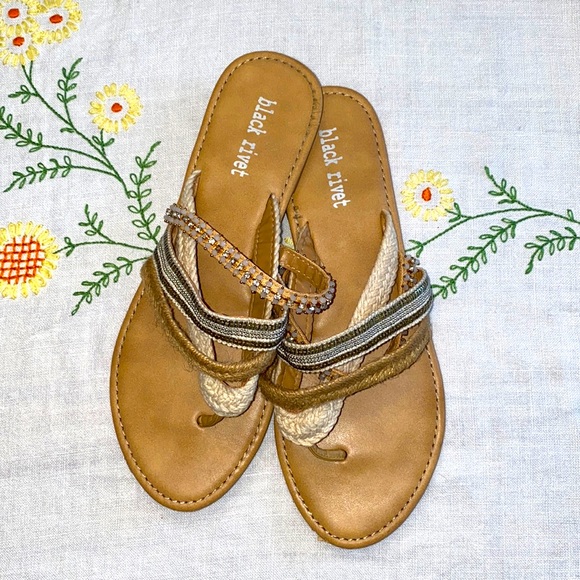 Black Rivet Shoes Black Rivet Sz 8 Super Cutemulti Strap Texture